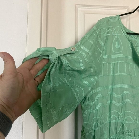 Blue Illusion green cotton tea dress - size 3X - Picture 6 of 6